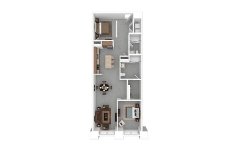 Floor plan for 2 beds, 2 baths, 1122 sqft